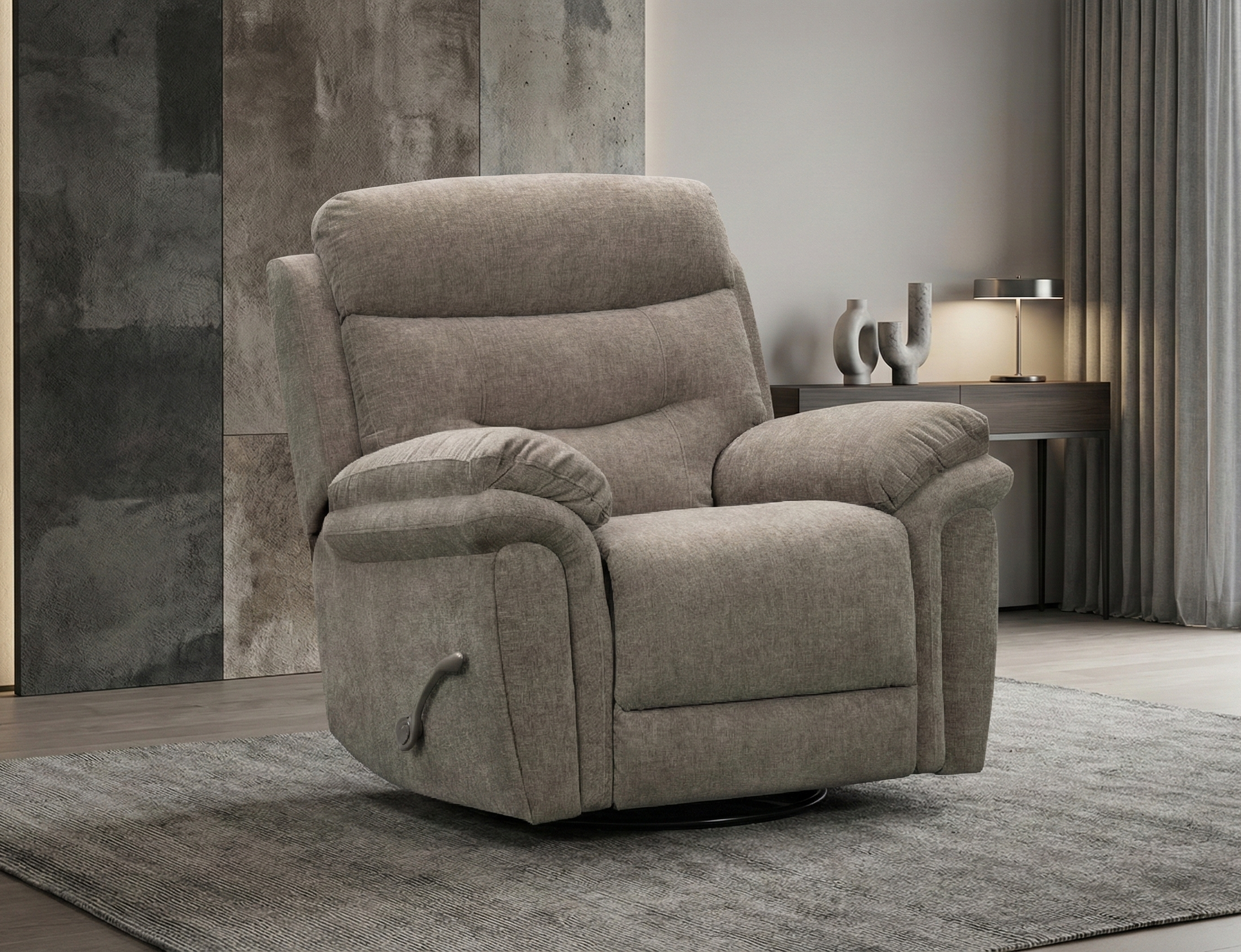 SAR 3,8502,310  Capri Manual Glider Recliner with SwivelFabric Taupe