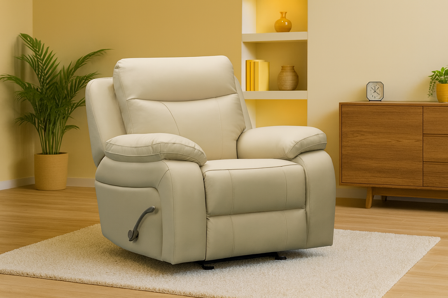SAR 4,8502,910 Vinson Manual Recliner Leather Ivory