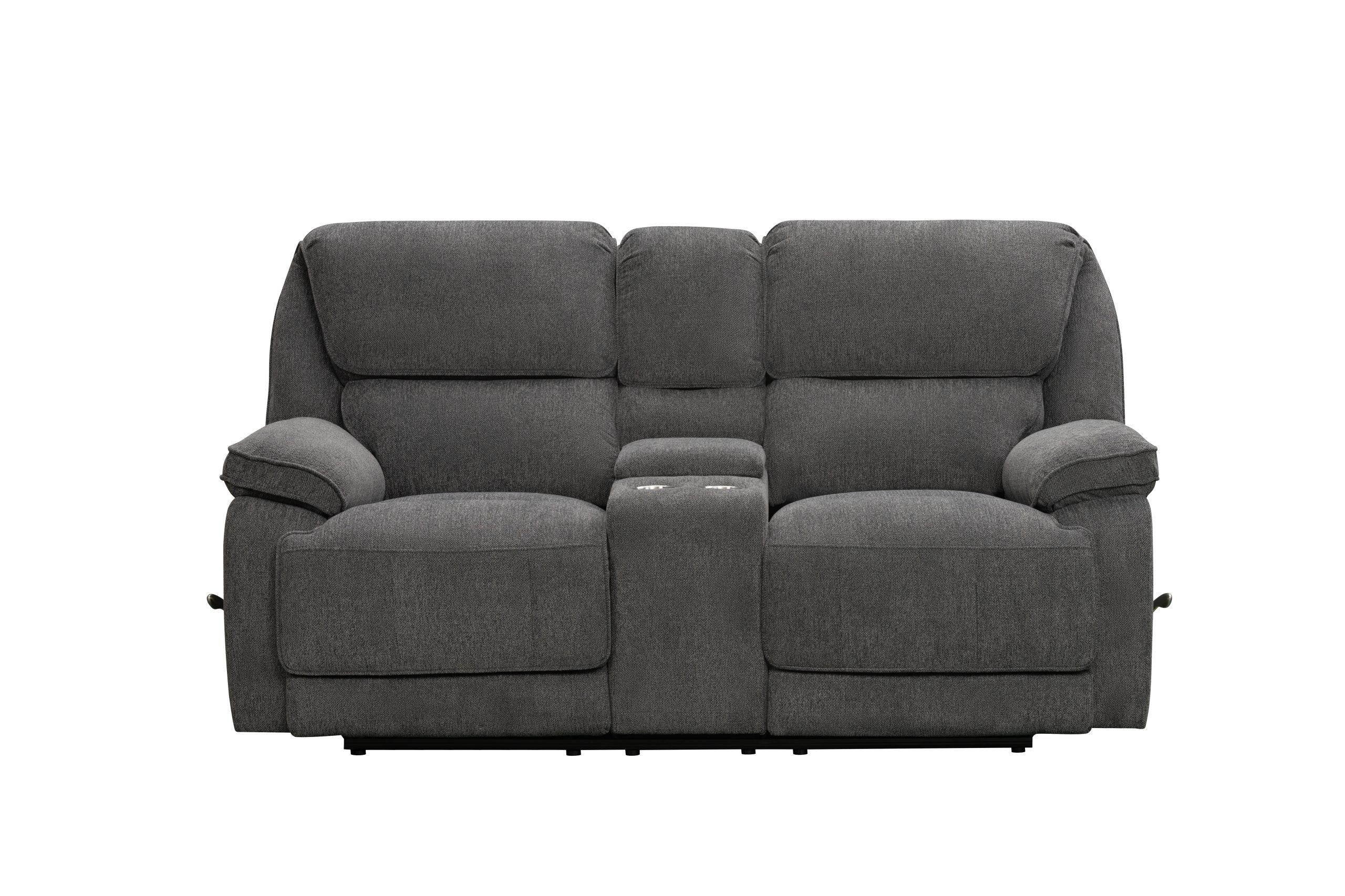 SAR 7,1504,290  Douglas Manual Loveseat with Console,   Fabric Dark Grey