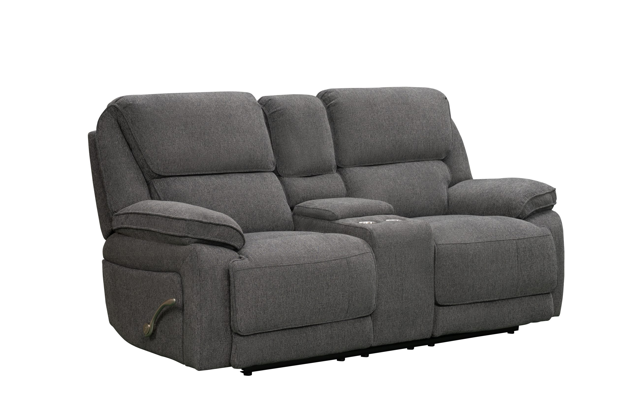 SAR 7,1504,290  Douglas Manual Loveseat with Console,   Fabric Dark Grey