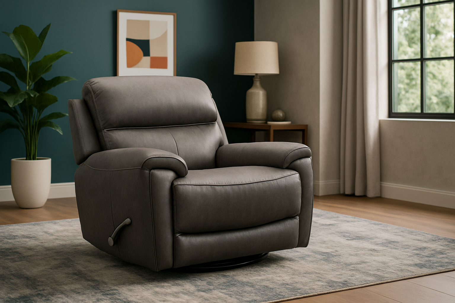 SAR 3,7502,250  Series 7 Manual Glider Recliner with SwivelFabric Grey